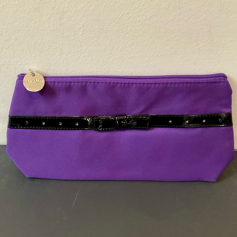 Lancôme Purple & Black Makeup Bag - EUC